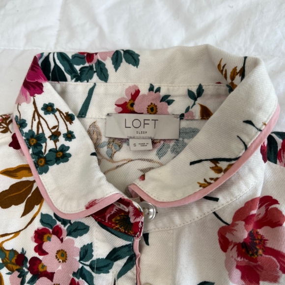 💕🌿🌺 LOFT White and Pink Floral Pajamas Size Small 💕🌿🌺 - Picture 6 of 14